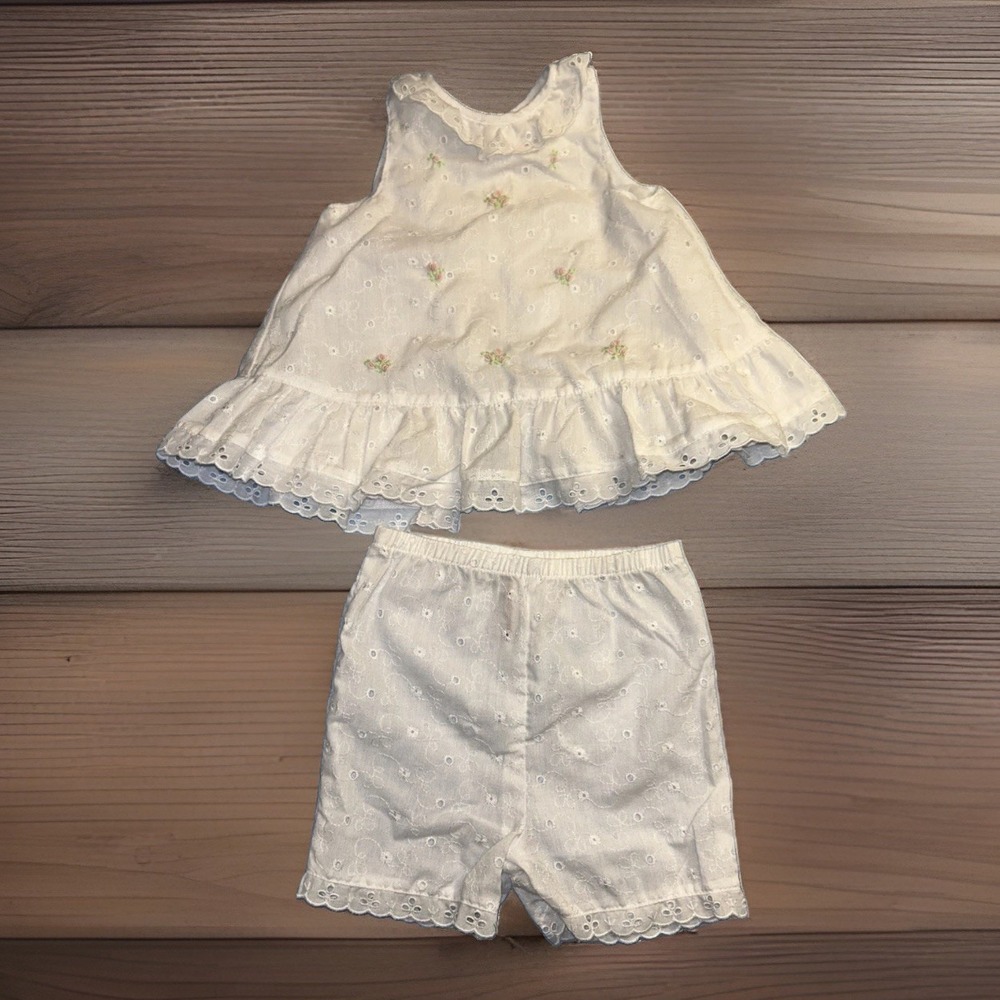 Vintage Little Bitty Baby Girl Dress 3-5 Mos. White Photoshoot Lace Pink White